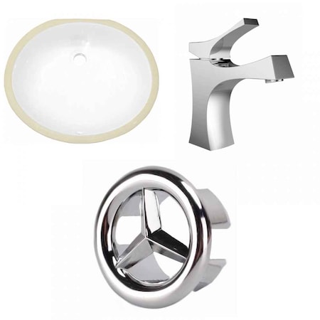 American Imaginations 19.5" W CUPC Oval Undermount Sink Set In White, Chrome Hardware AI-26823